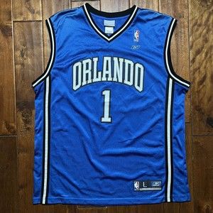Authentic NBA Reebok Orlando Magic Tracy McGrady #1 Jersey Sz. L Vintage